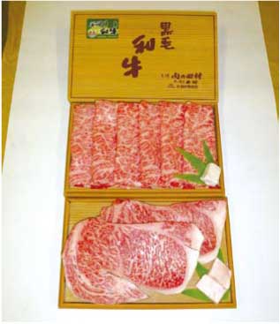 北海道産　美幌和牛ステーキ用箱詰・すき焼き・しゃぶしゃぶ用箱詰セットの特産品画像