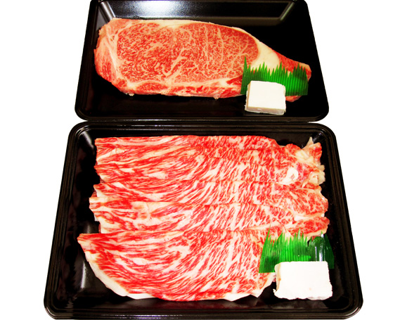 みついし牛サーロインステーキ・すきやき用もも肉セット(A5)の特産品画像