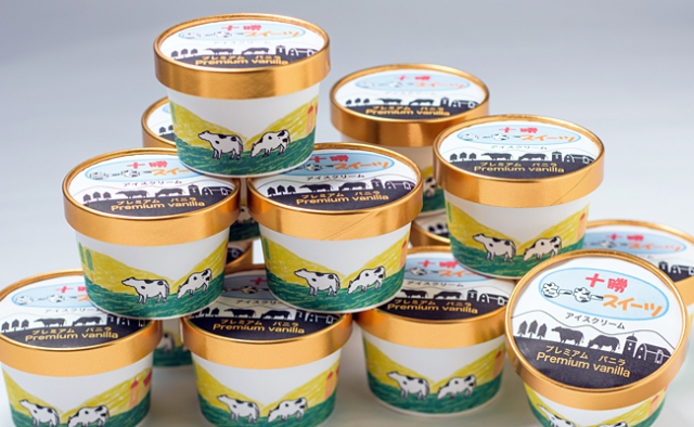 十勝もーもースイーツのプレミアムバニラアイスクリームセットの特産品画像