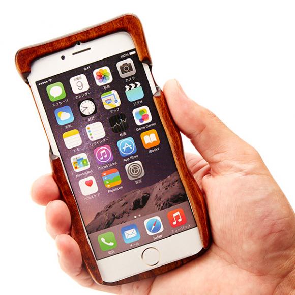 iPhone6　木製ケース　生拭漆の特産品画像