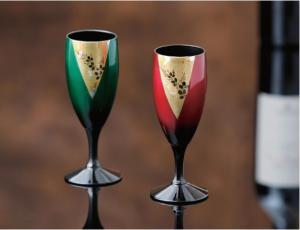 玉虫塗ワインカップ ペアの特産品画像