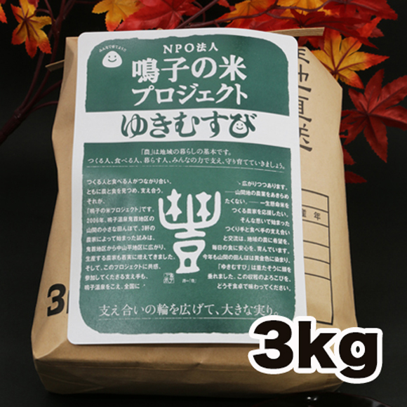 【3kg】稀少米 鳴子の米プロジェクトゆきむすび くい掛け米　　限定30セットの特産品画像
