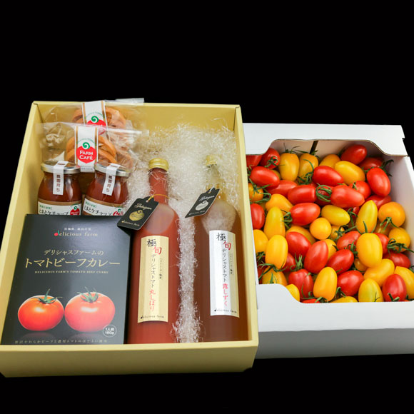 デリシャストマトプレミアム+彩りミニトマトセットの特産品画像