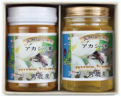 男鹿産アカシア蜂蜜２種詰合せの特産品画像