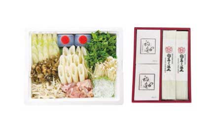 秋田名物きりたんぽ鍋（5人前）と稲庭うどんセットの特産品画像
