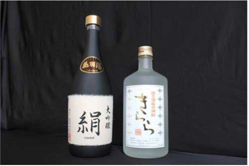 地酒飲みくらべセットＢ　大吟醸「絹」と米焼酎「きらら」の特産品画像