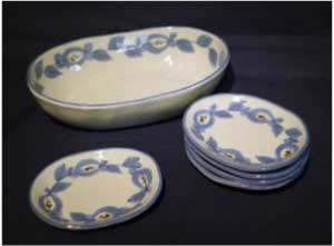 会津本郷焼　大皿(1枚)・小皿セット(4枚)の特産品画像