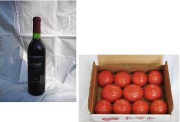 牛久産トマトと牛久産ワイン「レガーメ」セットの特産品画像