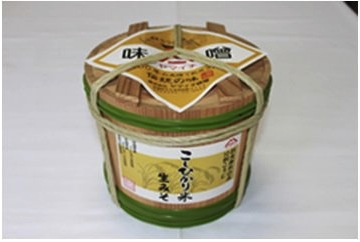 こしひかり米生みそ(赤こし)3kg木樽詰の特産品画像
