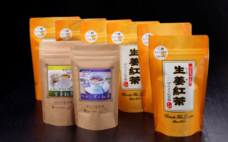 生姜紅茶レギュラー6袋＋フレーバー紅茶2袋たっぷり140杯分の特産品画像