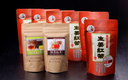 生姜紅茶濃い味6袋＋フレーバー紅茶2袋たっぷり140杯分の特産品画像