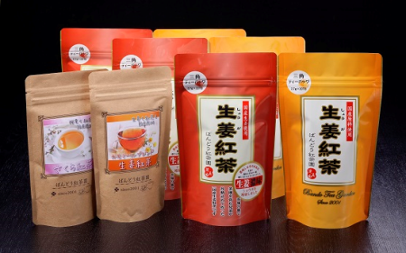 生姜紅茶ハーフ＆ハーフ＋フレーバー紅茶2袋たっぷり140杯分の特産品画像