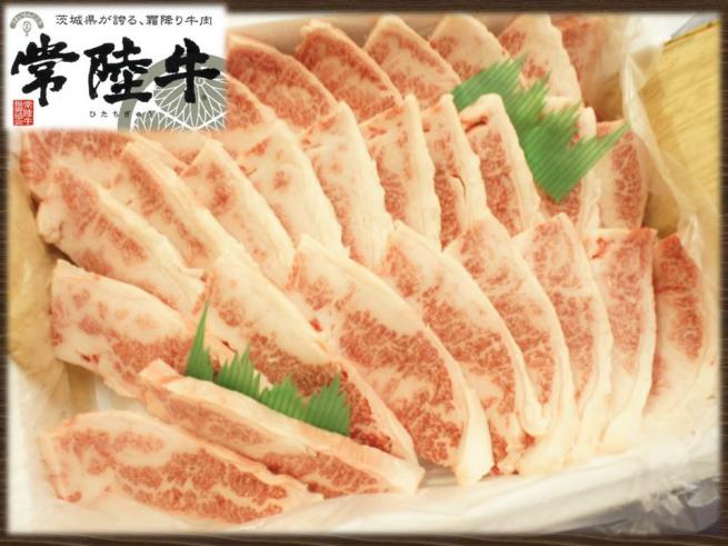 茨城県産黒毛和牛『常陸牛焼肉用霜降りカルビ肉(1kg)』の特産品画像