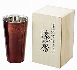 【アサ】漆磨(シーマ)二重構造ストレートカップ(赤漆)の特産品画像
