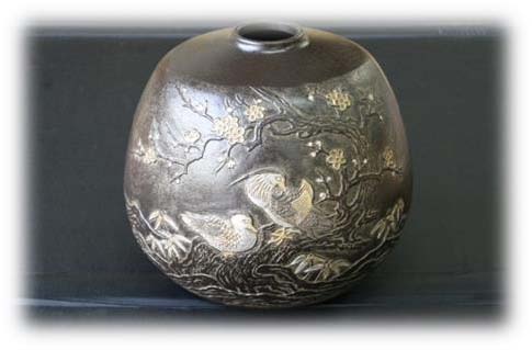 花瓶/梅とおしどり：高岡銅器の特産品画像