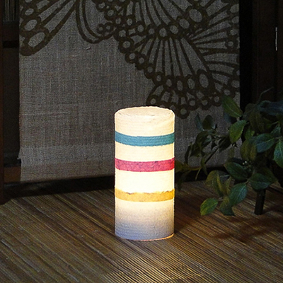 乾電池式LED照明器　螢の華光kiwami (3種類のシェード:和紙・帯三色・桜のセット)の特産品画像