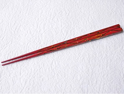 貝松葉(赤)若狭塗箸 21.5cmの特産品画像