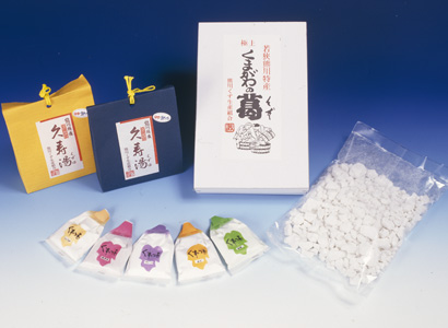 熊川くずセット+瓜割名水米(5kg)+オリジナル切手シートの特産品画像