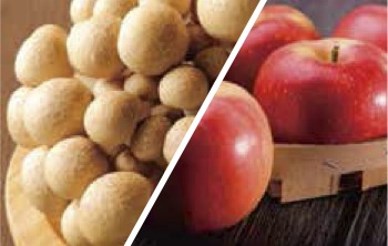 ぶなしめじ(6株)と季節のリンゴ(6個)のセット（９月～３月）の特産品画像