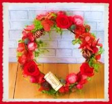 64 ～永遠のバラで贈る～ 「ロマンチックローズリース」ルビーレッドの特産品画像