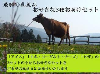 ＜牧成舎＞飛騨のお好きな乳製品３種お届けセット（５回分）の特産品画像