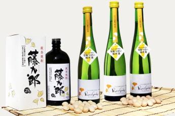 銀杏焼酎藤九郎とイチョウ花酵母純米酒プリンセスギンコ呑み比べセットの特産品画像