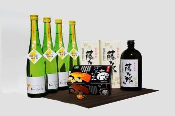 銀杏焼酎藤九郎とイチョウ花酵母純米酒プリンセスギンコと大粒銀杏セットの特産品画像