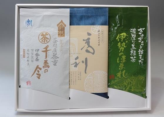 松阪の深蒸し煎茶と伊勢茶の３本セットの特産品画像