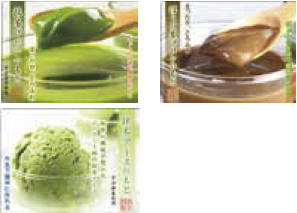 抹茶プリンの素、ほうじ茶プリンの素、抹茶アイスの素セットの特産品画像