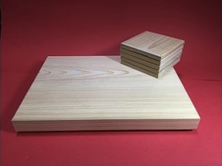 檜のコースター5枚とミニまな板セットの特産品画像