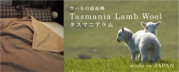 タスマニアウールとオーガニックコットンリバーシブル毛布の特産品画像