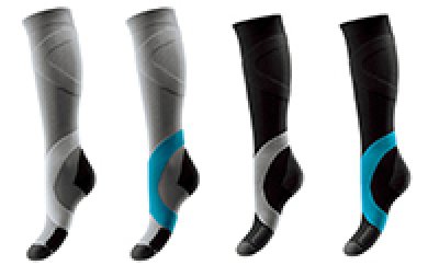 筋の活性化と足関節の安定をもたらす弾性ソックス4足セット(S)の特産品画像