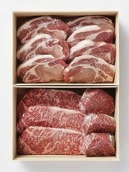 松阪牛・松阪豚　ステーキ食べ比べセットの特産品画像