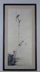 和泉市久保惣記念美術館　枯木鳴鵙図（額入・複製）の特産品画像