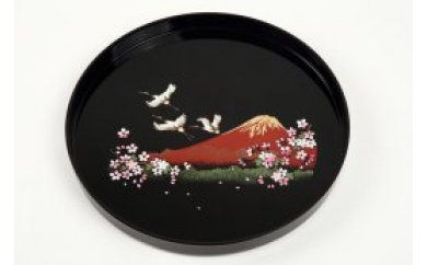 尺 丸盆  富士に桜の特産品画像