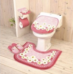 トイレ5点セット　洗浄暖房用　マーガレット　ピンクの特産品画像