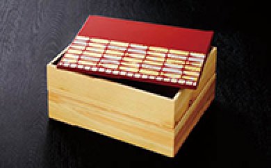 Njeco汎鮨蒔絵二段重箱（赤）の特産品画像