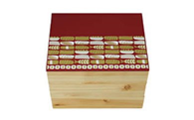 Njeco汎鮨蒔絵三段重箱（赤）の特産品画像