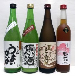 鳥取県の美味しいお酒 日本酒・焼酎・梅酒 4本Aセットの特産品画像