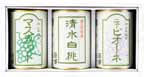 岡山産フルーツ缶詰マスカット、清水白桃、ニューピオーネセットの特産品画像