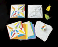 「ずっと折り鶴、ずっと折り紙」2タイプセット（カラータイプ、無地タイプ）の特産品画像