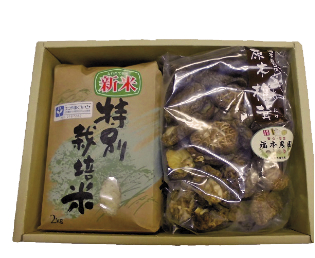 【No.16】山口県認証農産物(ヒノヒカリ)と乾燥椎茸セットの特産品画像