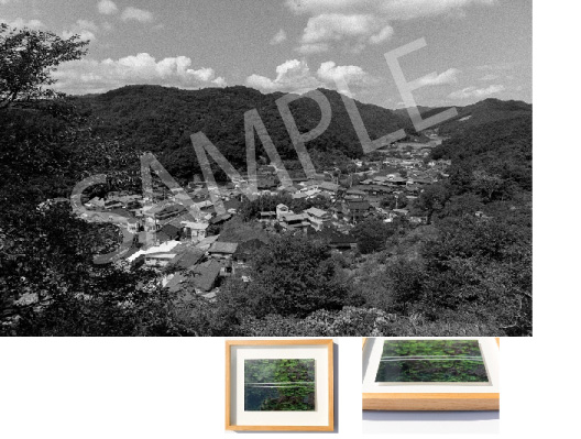 フォトグラファー安森信が撮る長門市の風景「俵山－山から」（白黒）の特産品画像
