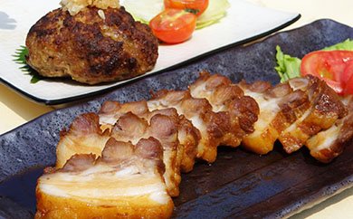 オリーブ豚「焼き豚＆ハンバーグ」セットの特産品画像