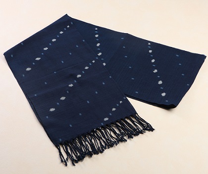 久留米絣　松枝哲哉作手織りストール「オルゴール」の特産品画像