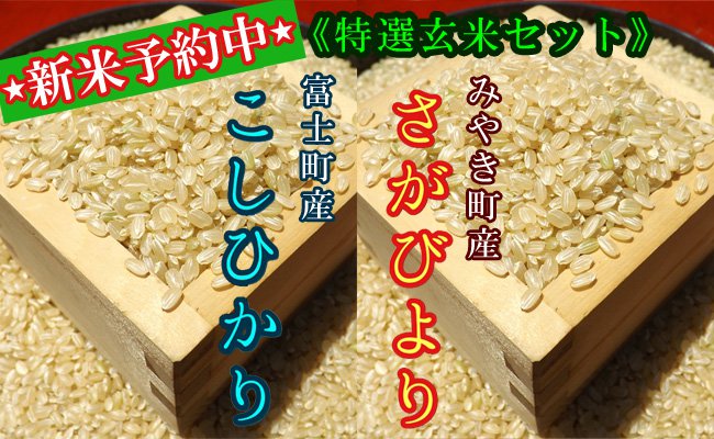 【新米予約】特A特選玄米食べ比べセット20㎏【さがびより10㎏・コシヒカリ10㎏】≪産地限定≫の特産品画像