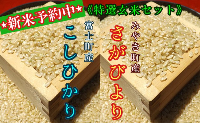 【新米予約】特A特選玄米食べ比べセット１０㎏【さがびより５㎏・コシヒカリ５㎏】≪産地限定≫の特産品画像