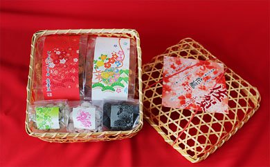 無添加豆菓子 『ミニ花籠　赤色』 【レッドパプリカ 生姜豆】の特産品画像