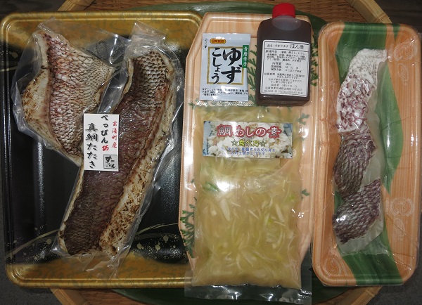 真鯛タタキと真鯛釜飯セットの特産品画像