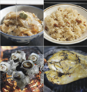 壱岐の茶漬け、うにめし、つぼ焼き、ブ鯛西京漬けセットの特産品画像